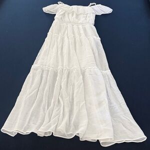 Amy Byer Girls Off-the-Shoulder Maxi Dress – Size 12 – White